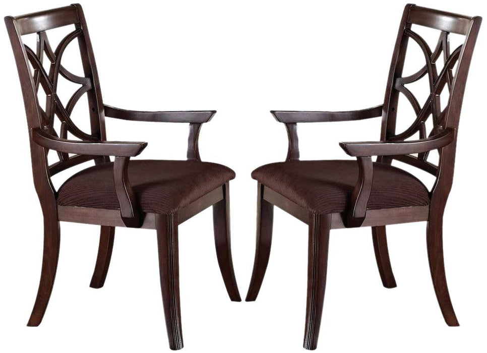 Acme Keenan Dining Arm Chairs (Set of 2) in Dark Walnut 60258