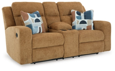 Sofá biplaza reclinable Kanlow con consola