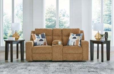 Sofá biplaza reclinable Kanlow con consola