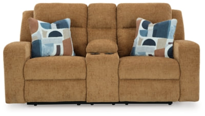 Sofá biplaza reclinable Kanlow con consola