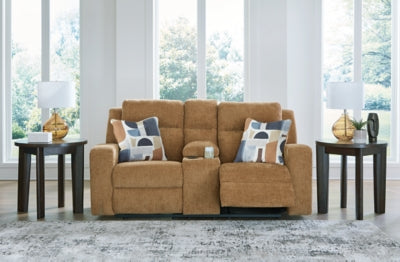 Sofá biplaza reclinable Kanlow con consola