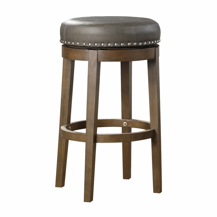 5681GRY-29 - Round Swivel Pub Height Stool, Gray