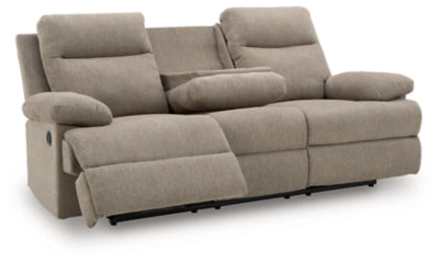 Sofá reclinable de desplazamiento lateral con mesa abatible