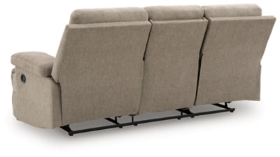 Sofá reclinable de desplazamiento lateral con mesa abatible