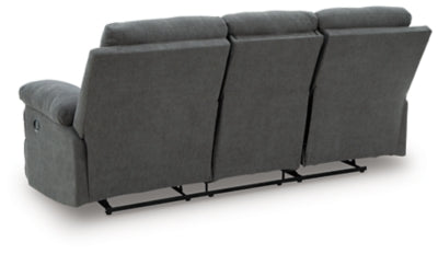 Sofá reclinable de desplazamiento lateral con mesa abatible