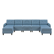 Garren-(7)7-Piece Sectional with Storage and Two Ottomans image