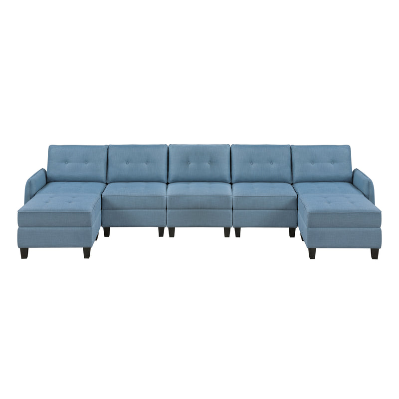 Garren-(7)7-Piece Sectional with Storage and Two Ottomans image