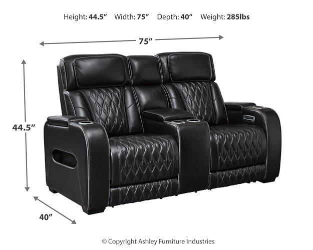 Sofá reclinable biplaza Boyington con consola
