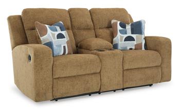 Sofá biplaza reclinable Kanlow con consola