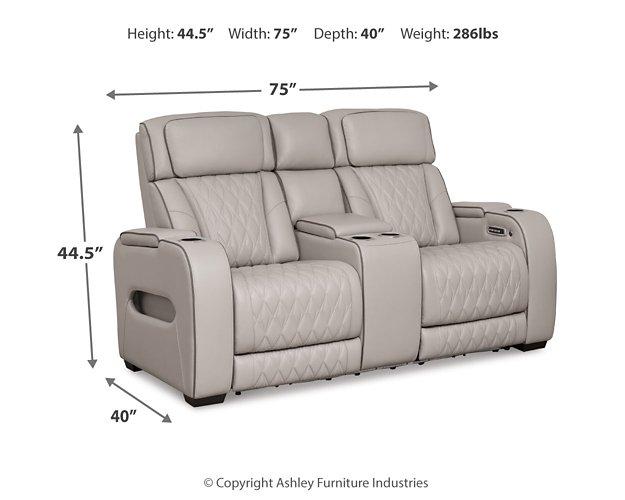 Sofá reclinable biplaza Boyington con consola