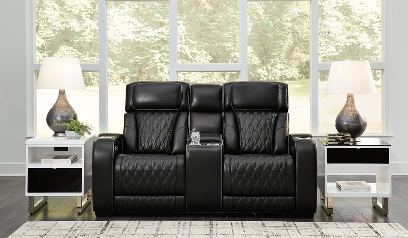 Sofá reclinable biplaza Boyington con consola