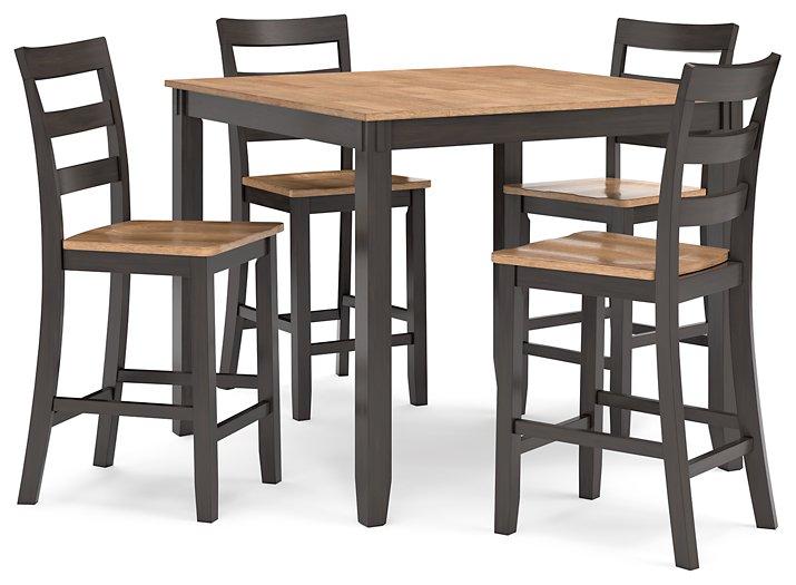 Mesa de comedor a la altura de la encimera Gesthaven y 4 taburetes de bar (Set de 5)