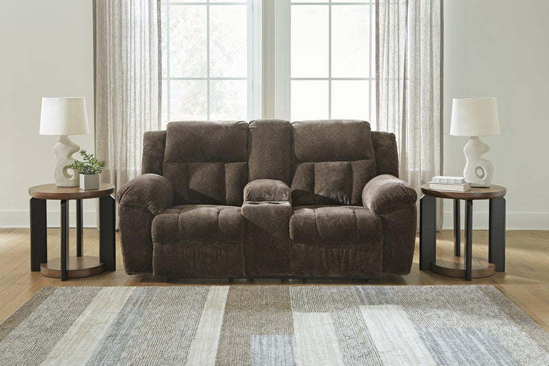 Sofá reclinable Frohn con consola