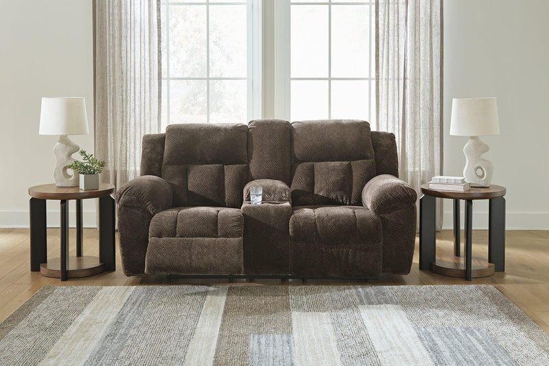 Sofá reclinable Frohn con consola