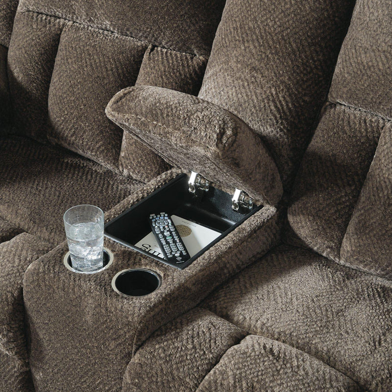 Sofá reclinable Frohn con consola