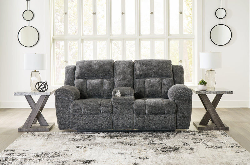 Sofá reclinable Frohn con consola