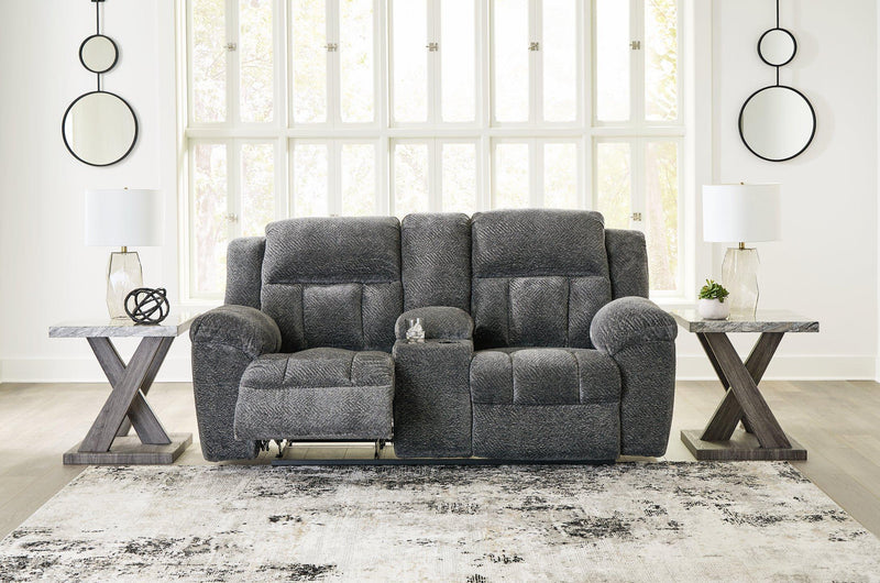 Sofá reclinable Frohn con consola