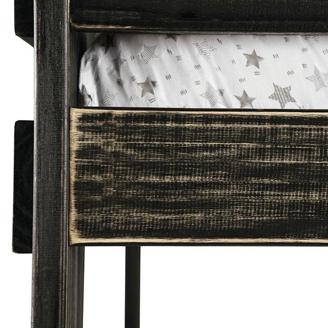 Arlette Twin/Twin Bunk Bed Brown, Black, Gray, & White