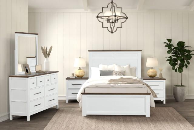 Pinetop Juego de dormitorio doble de 4 y 5 piezas blanco y azul