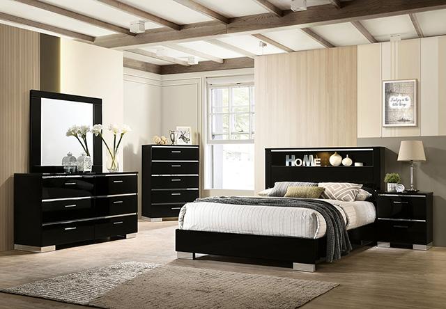 Carlie Queen Bedroom Set Black & White
