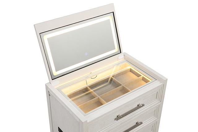 Ashbourne Bedside Vanity Set with Stool Contemporary