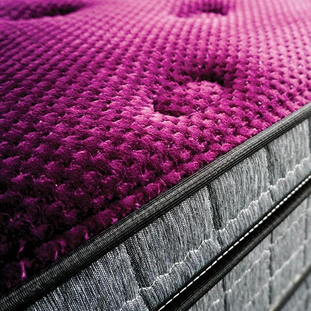 Colchón Euro Pillow Top de 13 pulgadas, morado/gris, no volteable, tamaño Full