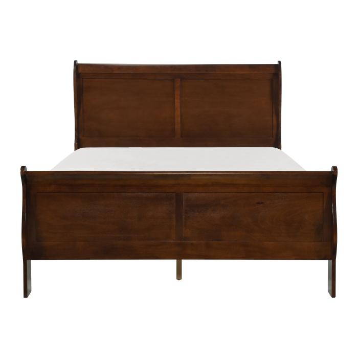 Mayville Queen Sleigh Bed in Brown Cherry 2147-1