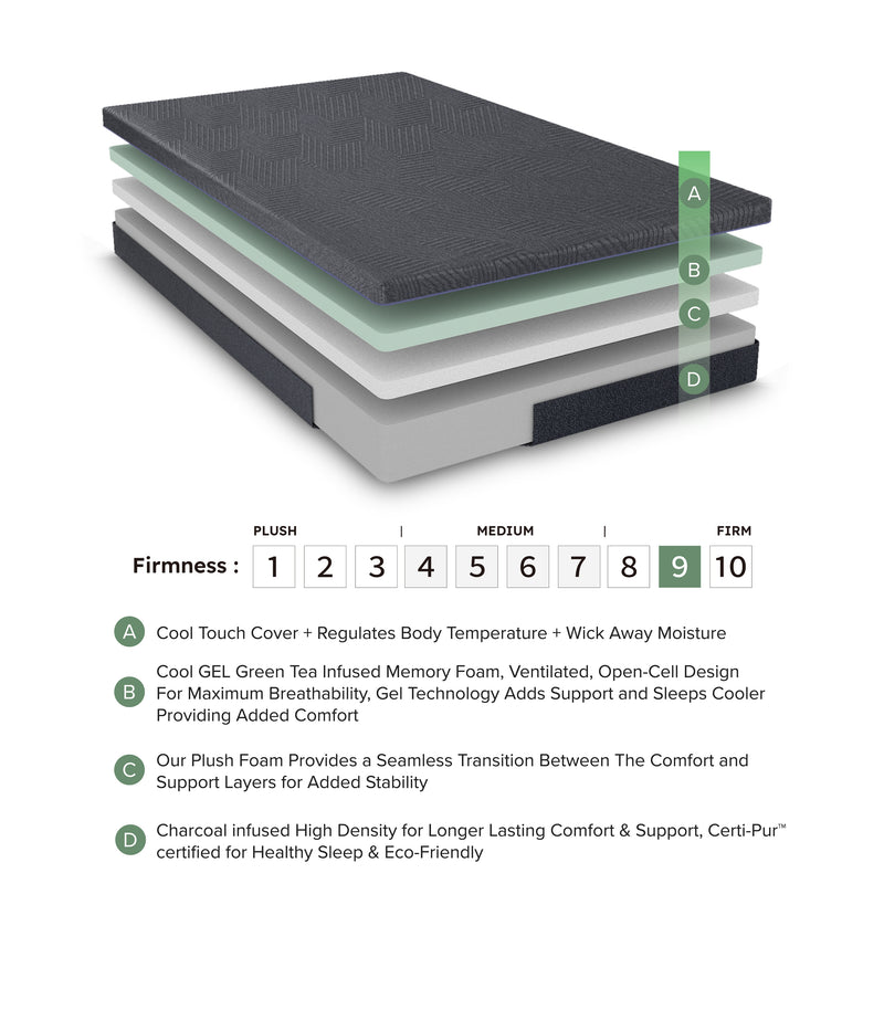 Burnham-11" Queen Green Tea Gel-Infused Memory Foam Mattress image