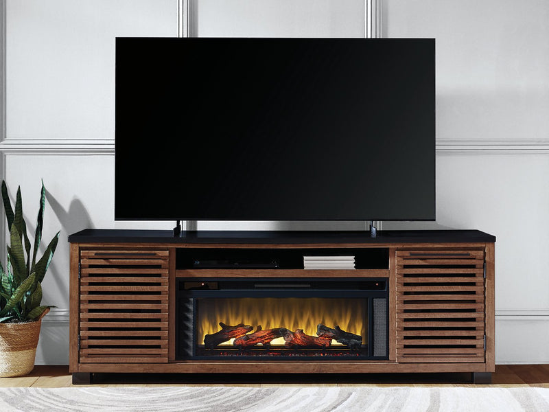 Mueble de TV Kallari de 84" con chimenea eléctrica