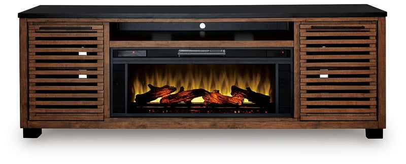 Mueble de TV Kallari de 84" con chimenea eléctrica
